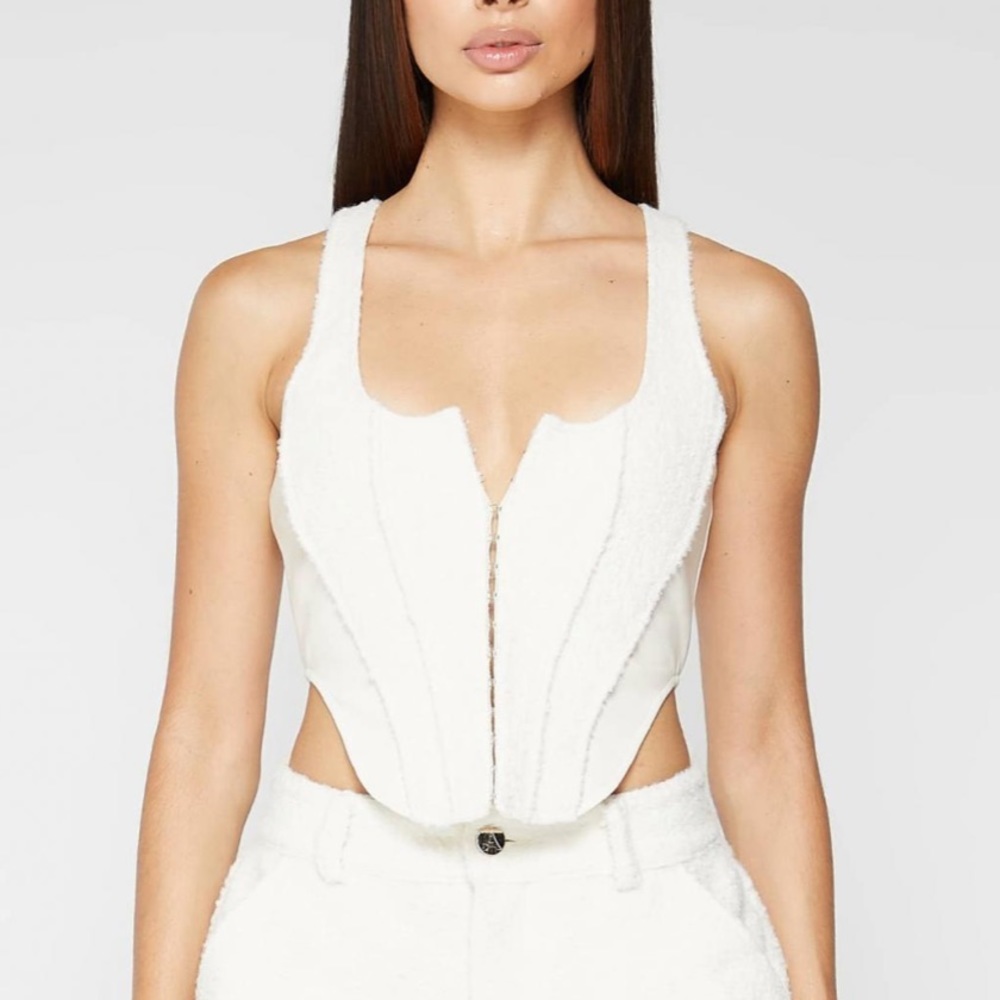 Manière De Voir Boucle Corset Top - Cream size US 4 (size small) NWT